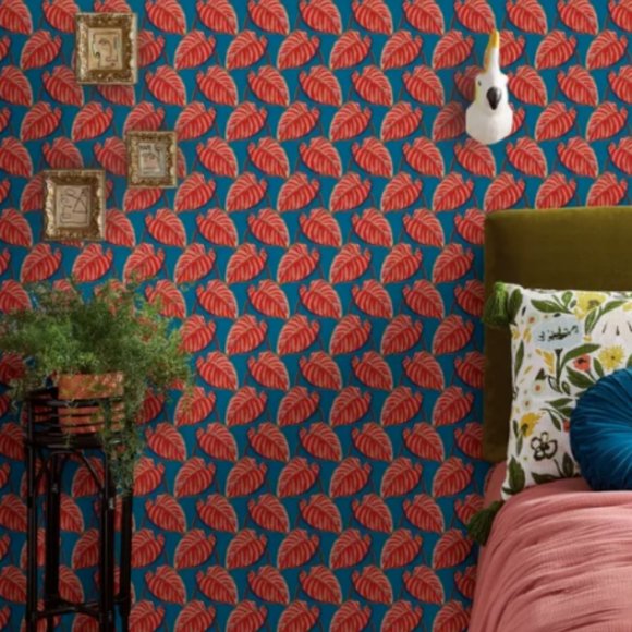 Opalhouse Wall Decor Opalhouse Wallpaper Sample Heart Palm Red Blue